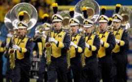 Michigan Wolverines marching musical organization executes resistant to the Virginia Tech Hokies through the Allstate glucose Bowl on January 3, 2012